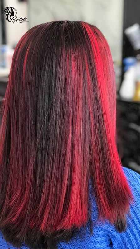 مدل رنگ مو فانتزی قرمز
