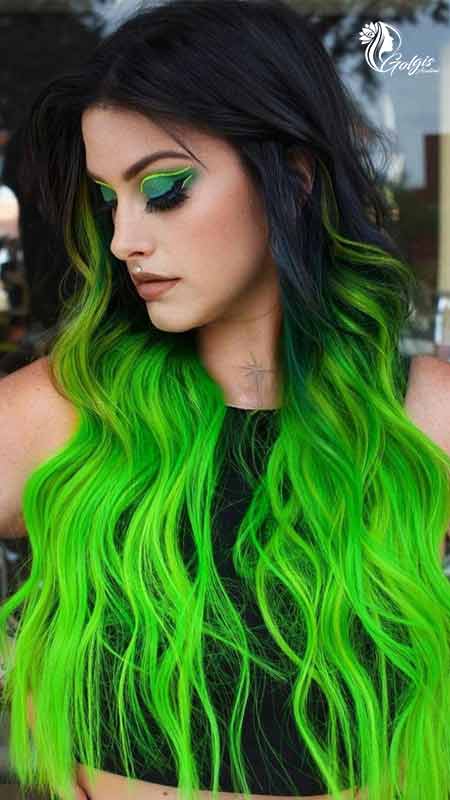 رنگ موی سبز و مشکی