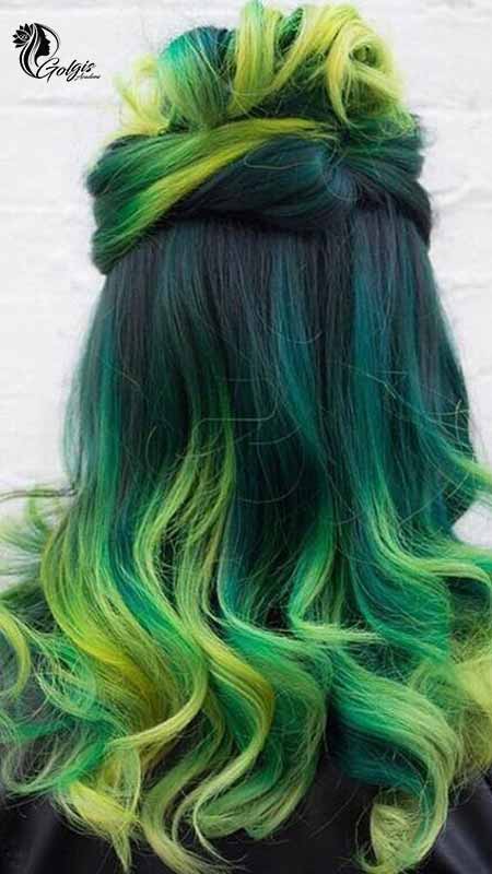 رنگ مو سبز آبی خاص