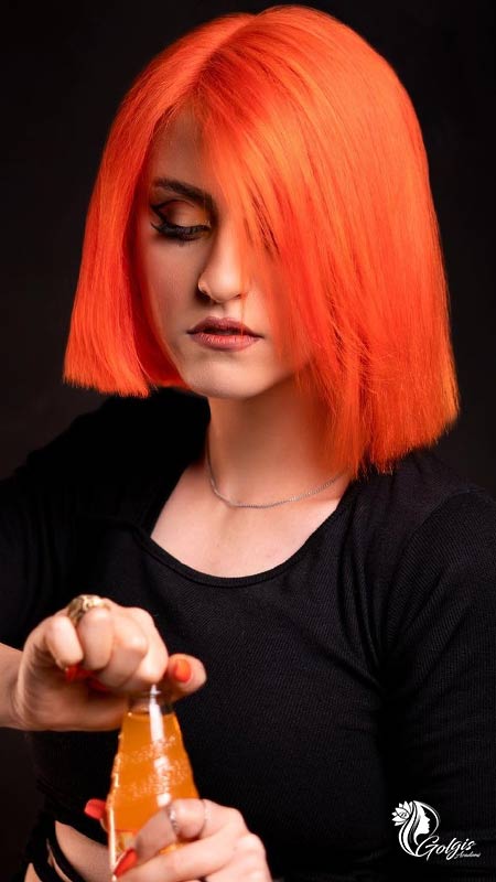 رنگ مو دخترانه نارنجی