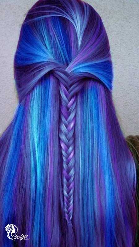 رنگ موی آبی اطلسی