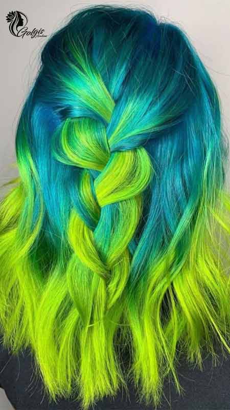 رنگ موی سبز خاص و شیک