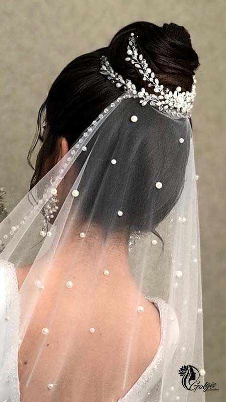 عکس شینیون عروس با تور