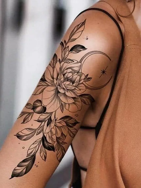 طرح تاتو گل برای بازو